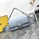 BAGUETTE Selleria bag with oversized topstitching Light Blue High