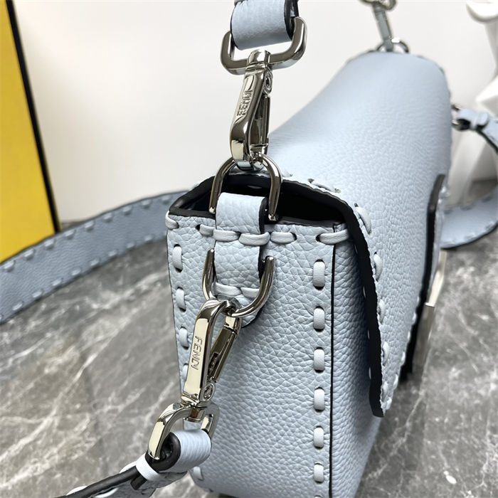 BAGUETTE Selleria bag with oversized topstitching Light Blue High