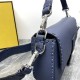 BAGUETTE Selleria bag with oversized topstitching Navy Blue High