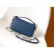 MINI BAGUETTE Selleria bag with 309 hand-sewn topstitches Dark Blue High