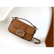 MINI BAGUETTE Selleria bag with 309 hand-sewn topstitches Brown High