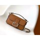 MINI BAGUETTE Selleria bag with 309 hand-sewn topstitches Brown High