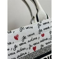 SMALL Dior BOOK TOTE Dioramour Je Vous Adore Embroidery With Strap High