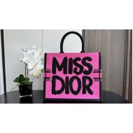 LARGE Dior BOOK TOTE Miss Dior Graffiti Embroidery High