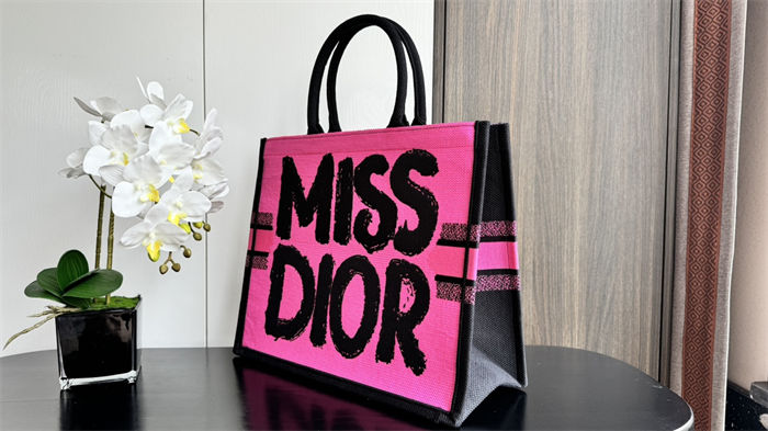 LARGE Dior BOOK TOTE Miss Dior Graffiti Embroidery High