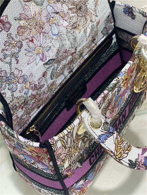 MEDIUM LADY D-LITE BAG Dior 4 Saisons Été Embroidery High