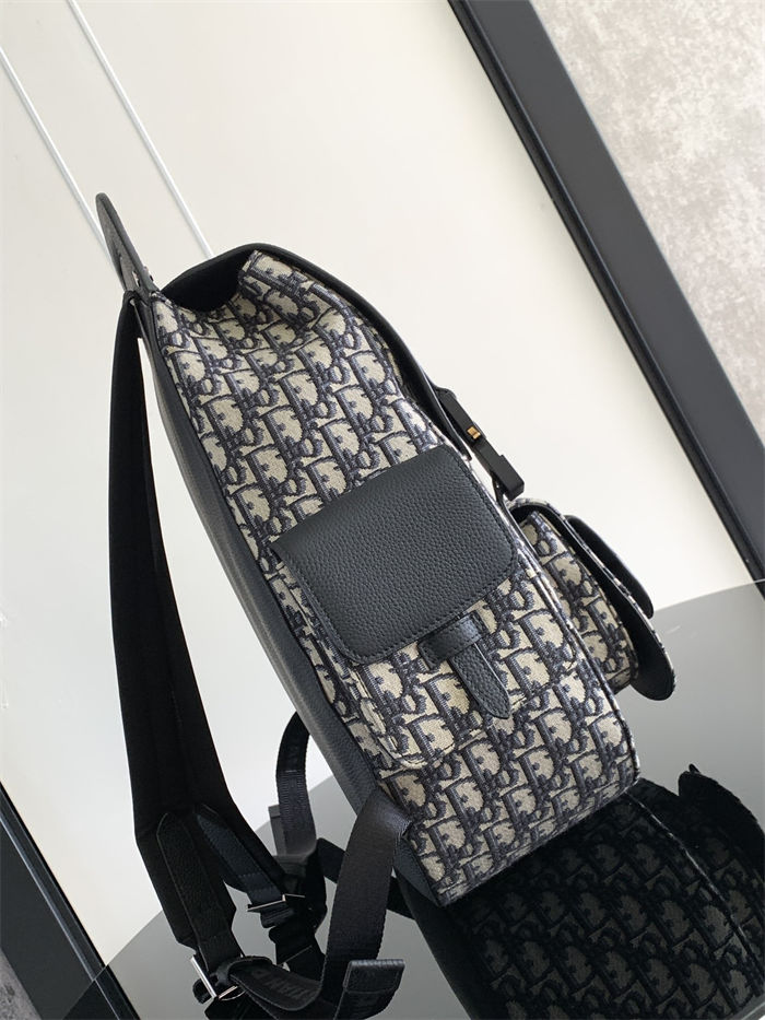 Dior Maxi Gallop Backpack Dior Oblique Jacquard with Grained Calfskin High