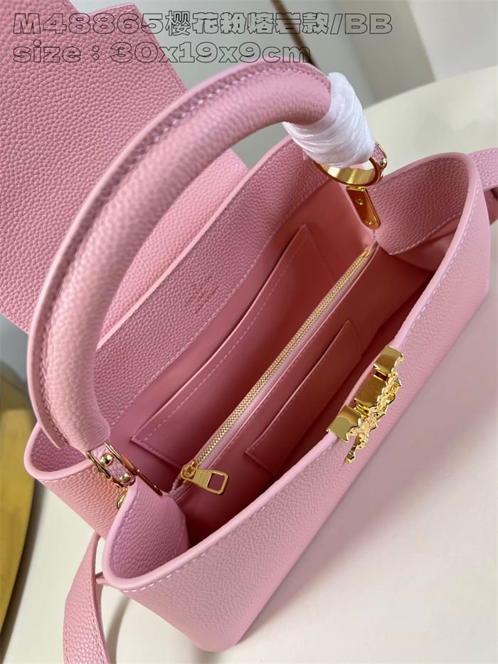 Louis Vuitton Capucines East-West MM Grained calfskin M48865/M24664 Pink High