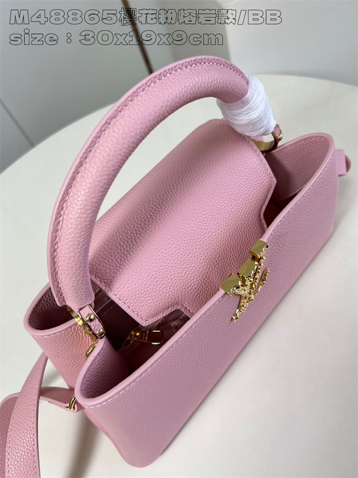 Louis Vuitton Capucines East-West MM Grained calfskin M48865/M24664 Pink High