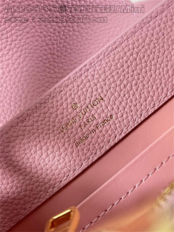 Louis Vuitton Capucines East-West Mini Grained calfskin M48865/M24671 Pink High