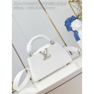 Louis Vuitton Capucines East-West Mini Grained calfskin M48865/M24671 White High