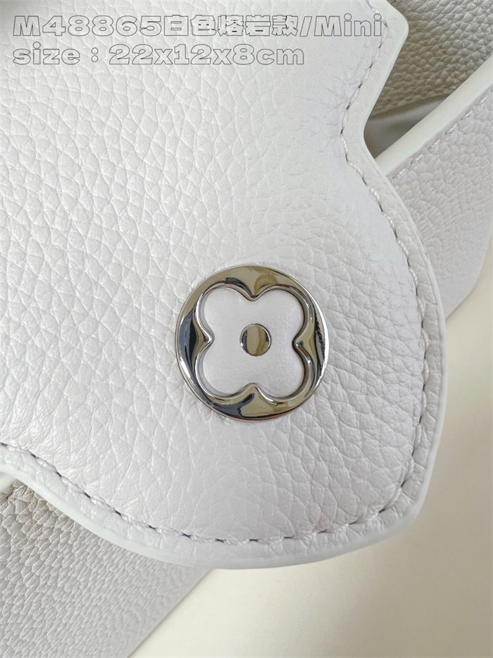 Louis Vuitton Capucines East-West Mini Grained calfskin M48865/M24671 White High