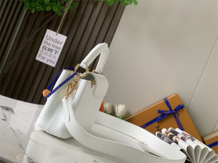 Louis Vuitton CAPUCINES MINI Taurillon White M56669 High