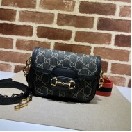 Gucci Horsebit 1955 mini bag 658574 Denim Black High