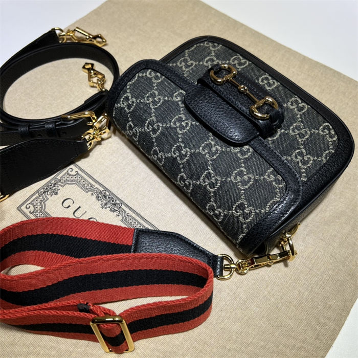 Gucci Horsebit 1955 mini bag 658574 Denim Black High