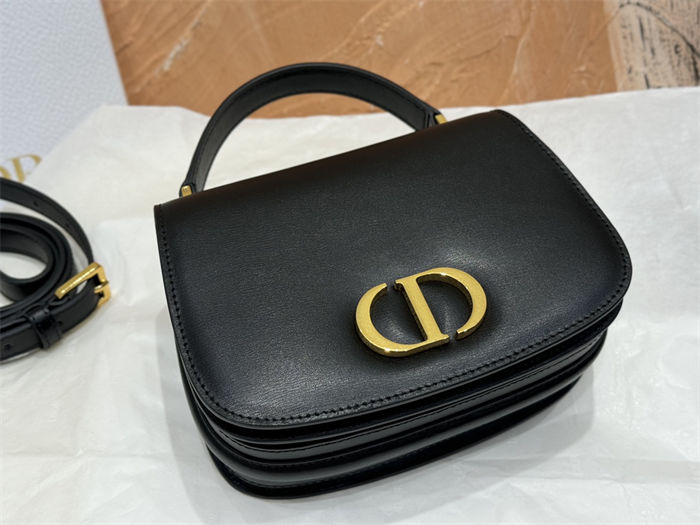 Medium 30 Montaigne Avenue Top Handle Bag Calfskin Black High