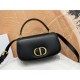 Small 30 Montaigne Avenue Top Handle Bag Calfskin Black High