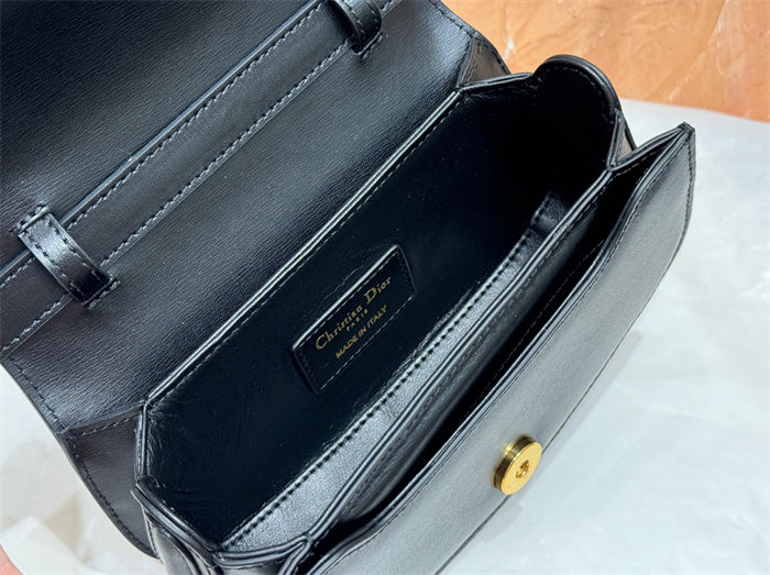 Small 30 Montaigne Avenue Top Handle Bag Calfskin Black High