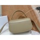 Small 30 Montaigne Avenue Top Handle Bag Calfskin Powder Beige High