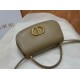 Small 30 Montaigne Avenue Top Handle Bag Calfskin Powder Beige High