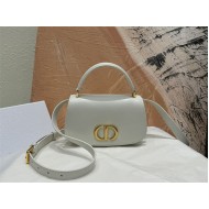 Small 30 Montaigne Avenue Top Handle Bag Calfskin Latte High