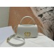 Small 30 Montaigne Avenue Top Handle Bag Calfskin Latte High