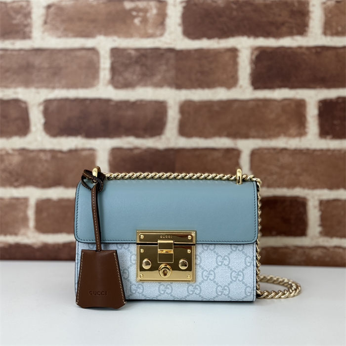 Gucci Padlock small GG shoulder bag 409487 Blue High