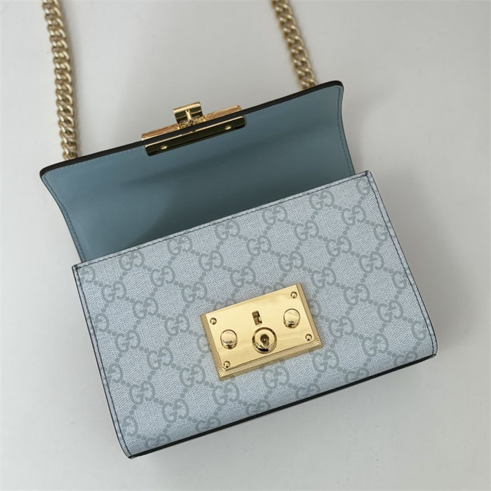 Gucci Padlock small GG shoulder bag 409487 Blue High