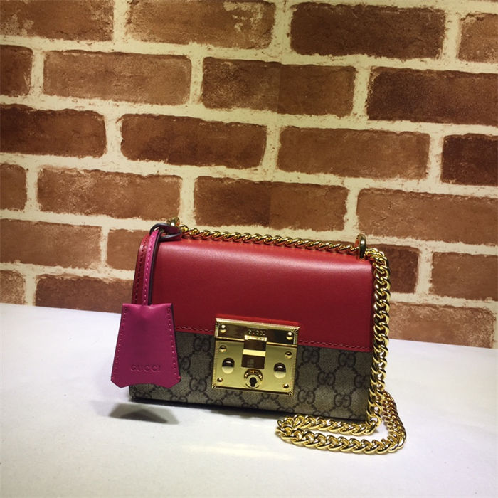 Gucci Padlock small GG shoulder bag 409487 Red High