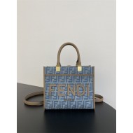 Fendi Sunshine Small FF jacquard fabric Blue High