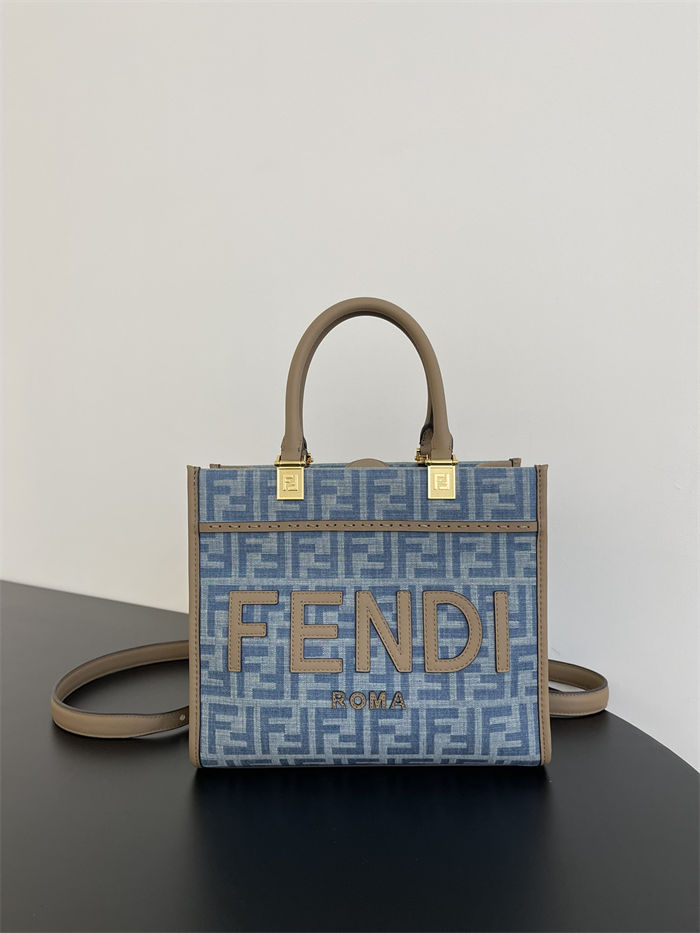 Fendi Sunshine Small FF jacquard fabric Blue High