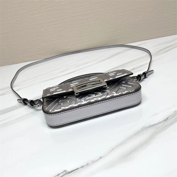 Baguette Phone Pouch nappa leather Silver High