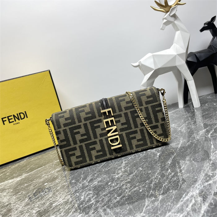 Fendigraphy Chain Wallet FF fabric High