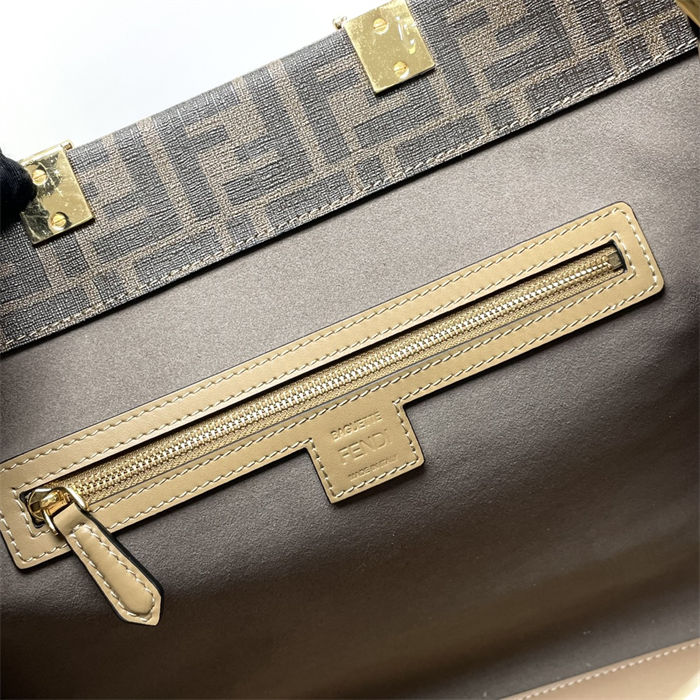 MEDIUM Fendi SUNSHINE FF jacquard fabric Brown High