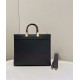 MEDIUM Fendi SUNSHINE Leather & Elaphe Shopper Black High