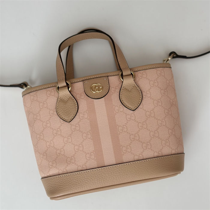 Gucci OPHIDIA MINI TOTE BAG GG Supreme canvas 811716 Pink High