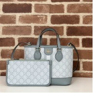 Gucci OPHIDIA MINI TOTE BAG GG Supreme canvas 811716 Grey-Blue High