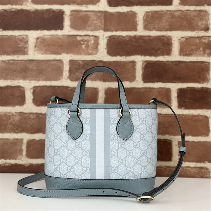 Gucci OPHIDIA MINI TOTE BAG GG Supreme canvas 811716 Grey-Blue High