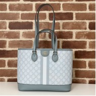 Gucci OPHIDIA SMALL TOTE BAG GG Supreme canvas 765043 Blue High