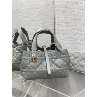 SMALL DIOR TOUJOURS BAG Macrocannage Calfskin Stone Gray High