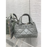 SMALL DIOR TOUJOURS BAG Macrocannage Calfskin Stone Gray High