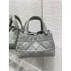 SMALL DIOR TOUJOURS BAG Macrocannage Calfskin Stone Gray High