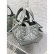 SMALL DIOR TOUJOURS BAG Macrocannage Calfskin Stone Gray High