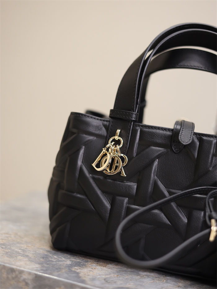 SMALL DIOR TOUJOURS BAG Graphic Cannage Calfskin Black High