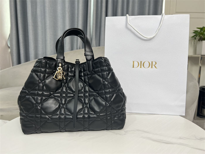 LARGE DIOR TOUJOURS BAG Macrocannage Calfskin Black High