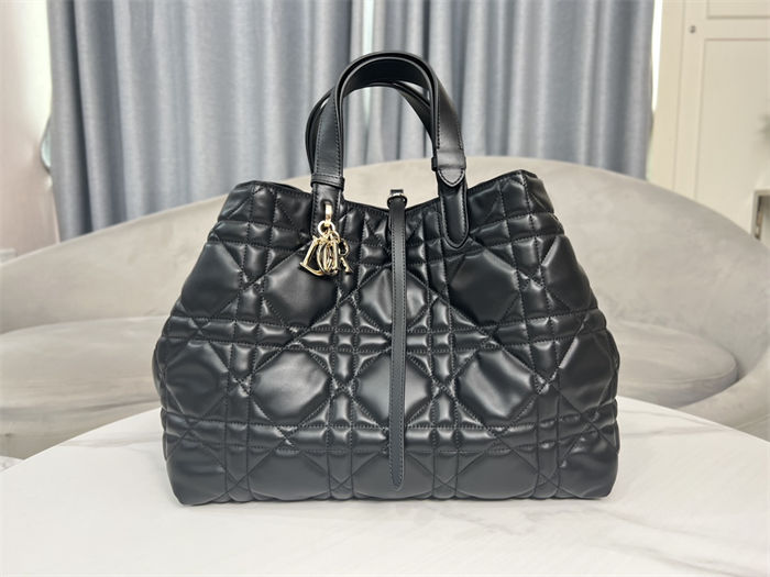 LARGE DIOR TOUJOURS BAG Macrocannage Calfskin Black High