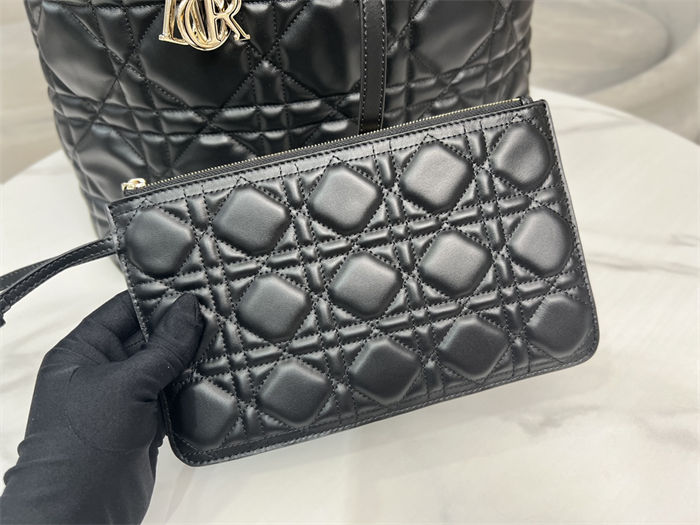 LARGE DIOR TOUJOURS BAG Macrocannage Calfskin Black High