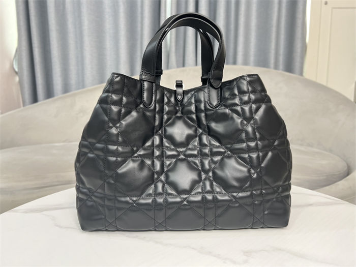 DIOR TOUJOURS BAG LARGE Macrocannage Calfskin Black High