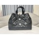 DIOR TOUJOURS BAG LARGE Macrocannage Calfskin Black High