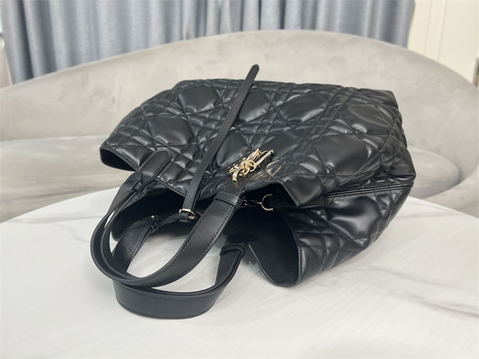 DIOR TOUJOURS BAG LARGE Macrocannage Calfskin Black High